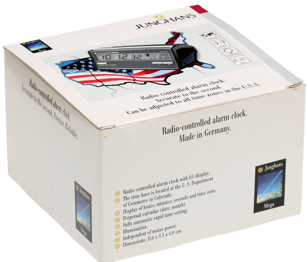 Junghans Desktop WWVB Radio Controlled Atomic LCD Digital Display Alarm Clock-www.prostudioconnection.com