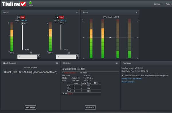 Tieline Bridge-IT Audio Over IP AAC Codec Internet AoIP SIP Endpoint TLB5100-www.prostudioconnection.com