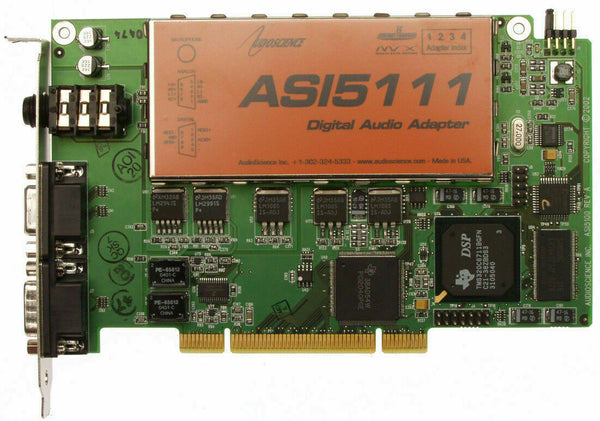 AudioScience ASI5111 Broadcast Balanced Analog Sound Card with Mic Preamp + DB9s [Refurbished]-www.prostudioconnection.com