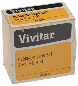 Vivitar 35.5mm Close-Up Diopter Macro Lens Filter - Set of 3 (+1, +2, +3) - NEW-www.prostudioconnection.com