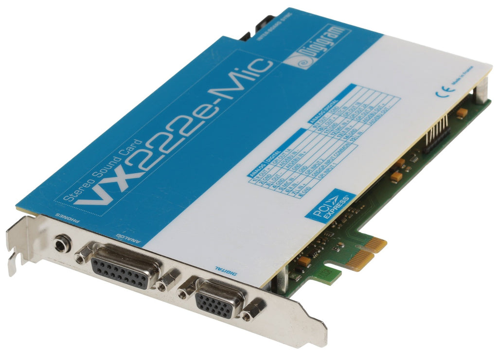 Vx442e Digigram VX222e Mic 192KHz 24bit AES Digital Broadcast Audio PCIe Card ...