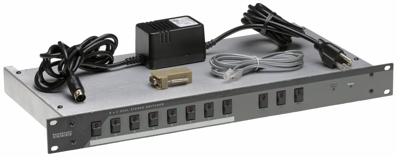 Broadcast Tools 8x2 Dual Audio Stereo Switcher Router Silence Sensor RS-232 GPI-www.prostudioconnection.com
