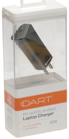 FINsix Dart 65W Gunmetal Compact Lightweight Travel Laptop Charger w/ Tips - NEW-www.prostudioconnection.com