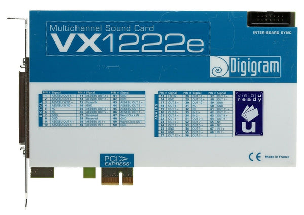 Digigram VX1222e 12 Channel AES Digital/Analog 192kHz 24Bit Broadcast Sound Card-www.prostudioconnection.com