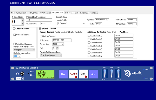 Worldcast Eclipse APT-X Broadcast AES Digital Audio STL Stereo Codec AoIP ISDN-www.prostudioconnection.com