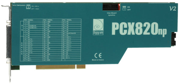Digigram PCX820np v2 AES/EBU Digital Balanced Analog Broadcast Audio Sound Card [Used]-www.prostudioconnection.com