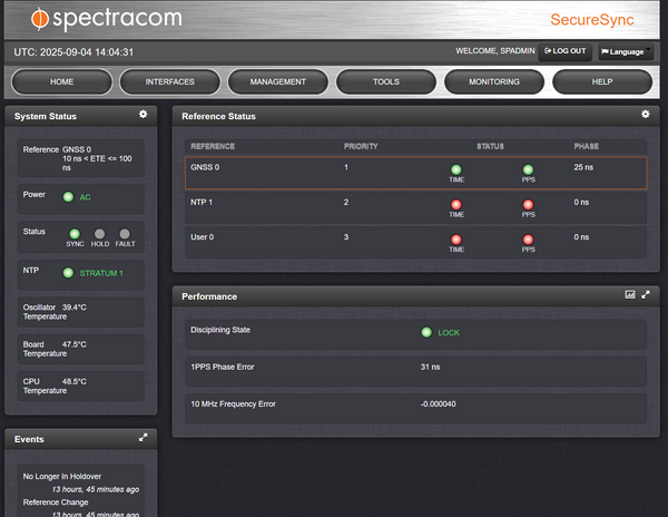 Spectracom SecureSync 013 GPS Beidou OCXO 10MHz Oscillator NTP Network Server-www.prostudioconnection.com