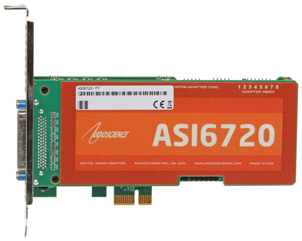 AudioScience ASI6720 Broadcast 2+2 Channel Balanced Analog PCIe Sound Card-www.prostudioconnection.com