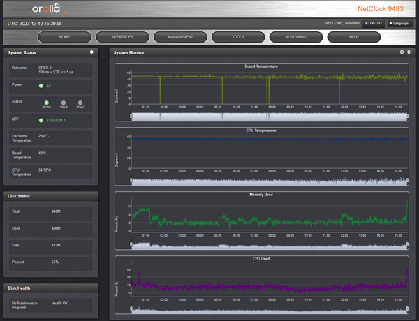 Spectracom 9483 NetClock TCXO GPS GLONASS Beidou NTP Network Time Server-www.prostudioconnection.com