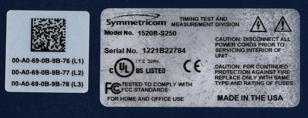 Symmetricom SyncServer S250 OCXO UPGRADED ublox GPS NTP Network Time Server-www.prostudioconnection.com