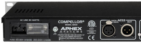 Aphex 320D Compellor AES/EBU Digital Audio Compressor AGC Automatic Leveler 320-www.prostudioconnection.com