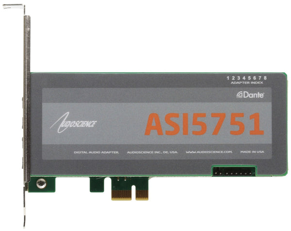 AudioScience ASI5751 Audinate Dante PCIe Sound Card 16 Record + 16 Play Channels-www.prostudioconnection.com