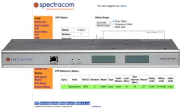 Spectracom 9283 IRIG-B 1PPS Input NTP Network Time Server 10MHz Oscillator [For Parts]-www.prostudioconnection.com