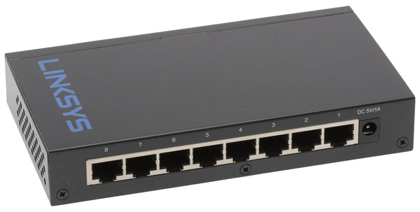 Linksys LGS108 8-port 1000Mbps Business Gigabit Desktop Switch w 5V Power Supply-www.prostudioconnection.com