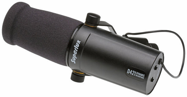 Superlux D421 Cardioid Dynamic Vocal Broadcast Microphone XLR - Shure SM7B Clone-www.prostudioconnection.com