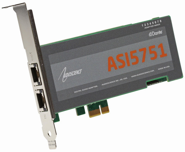AudioScience ASI5751 Audinate Dante PCIe Sound Card 16 Record + 16 Play Channels-www.prostudioconnection.com