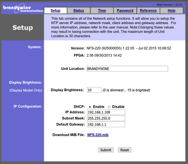 Brandywine NFS-220 Plus GPS OCXO NTP Time Server Network Frequency Standard [Used]-www.prostudioconnection.com