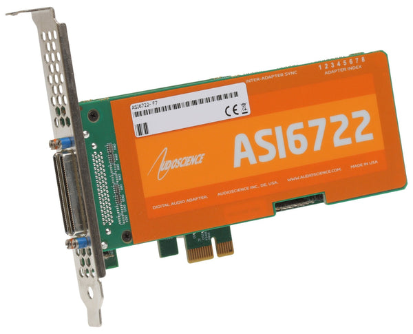 AudioScience ASI6722 Broadcast 2+2 Channel AES & Balanced Analog PCIe Sound Card-www.prostudioconnection.com