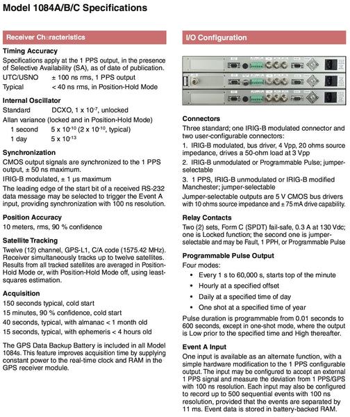 Arbiter Systems 1084C UPGRADED ublox GPS LED Clock Time Display IRIG-B Timecode [Refurbished]-www.prostudioconnection.com