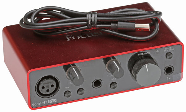 Focusrite Scarlett Solo USB Audio Interface Mic Preamp (Gen 3) - NEW OPEN BOX-www.prostudioconnection.com