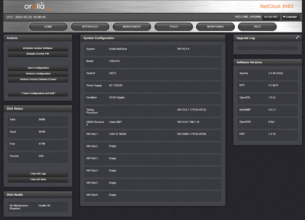 Spectracom 9483 NENA NetClock OCXO GPS GLONASS Galileo NTP Network Time Server-www.prostudioconnection.com