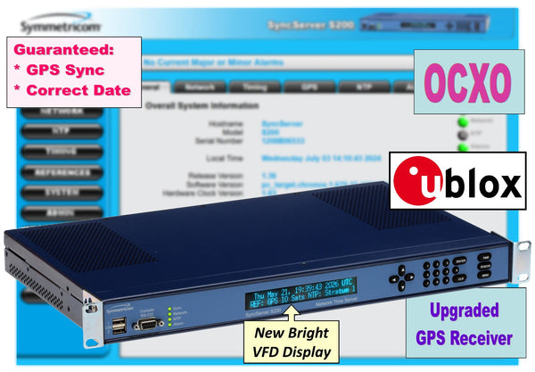 Symmetricom SyncServer S200 OCXO ublox UPGRADED GPS NTP Network Time Server-www.prostudioconnection.com