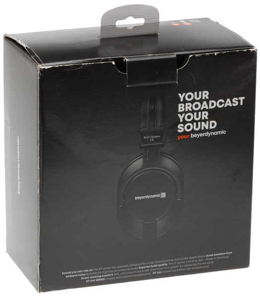 Beyerdynamic DT-250 250 ohm Lightweight Closed Dynamic Headphones With Cable NEW-www.prostudioconnection.com