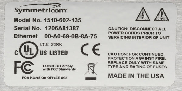 Symmetricom XLi UPGRADED Furuno GPS 10MHz TCXO Oscillator NTP Server w/ PPO TIET-www.prostudioconnection.com