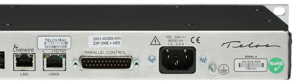 Telos Z/IP ONE w/ AES Remote Codec Audio Over IP Internet Transmission Endpoint-www.prostudioconnection.com