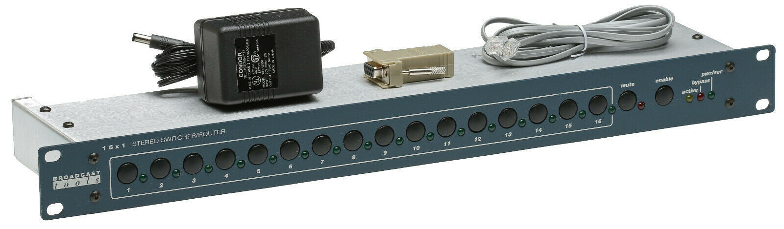 Broadcast Tools 16x1 Stereo Audio Matrix Switcher/Router Automation GPI RS-232-www.prostudioconnection.com