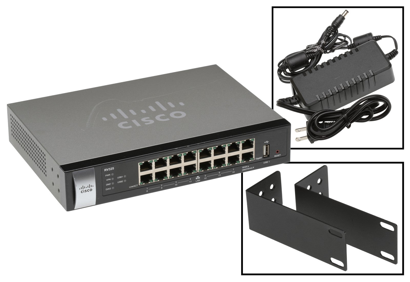 Cisco RV-325 RV325 14 Port Gigabit Wired OpenVPN VPN Firewall Router Rackmounted-www.prostudioconnection.com