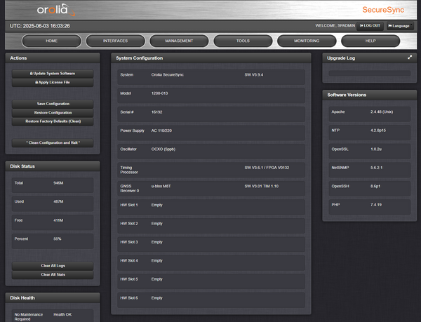 Spectracom SecureSync 013 GPS GLONASS OCXO 10MHz Oscillator NTP Network Server-www.prostudioconnection.com