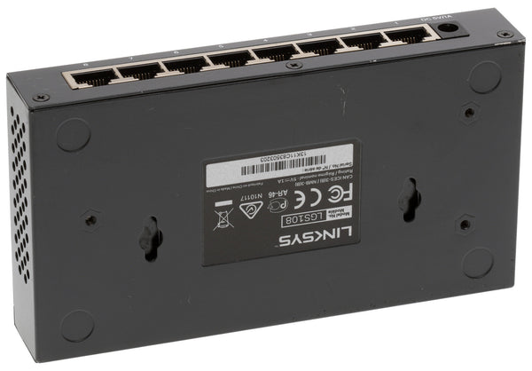 Linksys LGS108 8-port 1000Mbps Business Gigabit Desktop Switch w 5V Power Supply-www.prostudioconnection.com