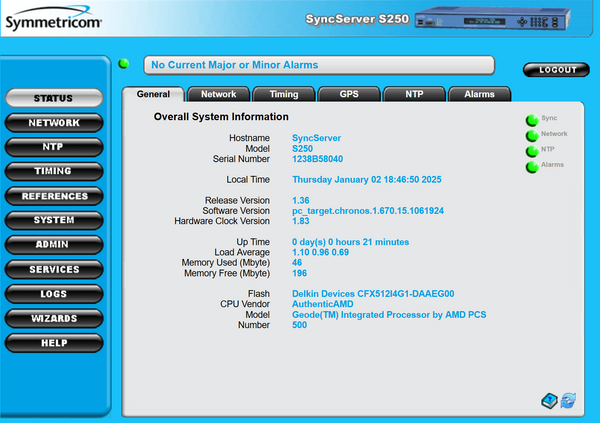 Symmetricom SyncServer 1520R-S250 UPGRADED ublox GPS NTP Network Time Server-www.prostudioconnection.com