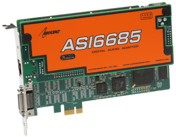 Audioscience ASI6685 PCIe Livewire Broadcast 8 Channel Multichannel Sound Card-www.prostudioconnection.com