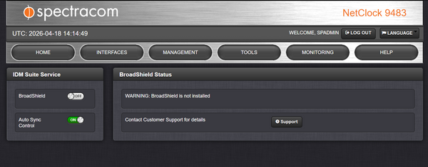 Spectracom 9483 OCXO GPS NENA ASCII NetClock NTP Network Time Server 10MHz 1PPS-www.prostudioconnection.com