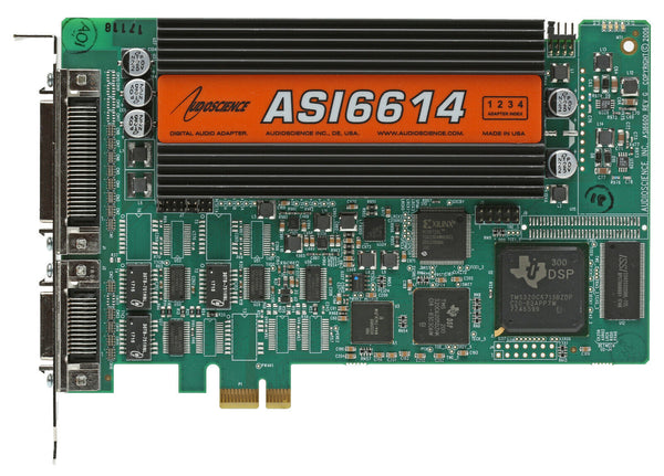 AudioScience ASI6614 Broadcast Multichannel PCIe AES Digital Sound Card Balanced [Refurbished]-www.prostudioconnection.com