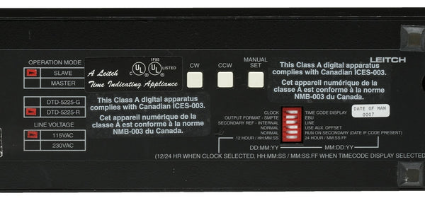 Leitch DTD-5225 Large Red LED Digital SMPTE/EBU Timecode Clock Date Wall Display [Used]-www.prostudioconnection.com