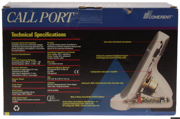 Coherent Call Port VoIP Echo Canceling PC Speakerphone Skype Duplex Adapter NEW-www.prostudioconnection.com