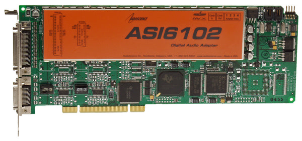 Audioscience ASI6102 Multichannel MRX TSX Broadcast Sound Card 2 Analog/AES Out-www.prostudioconnection.com