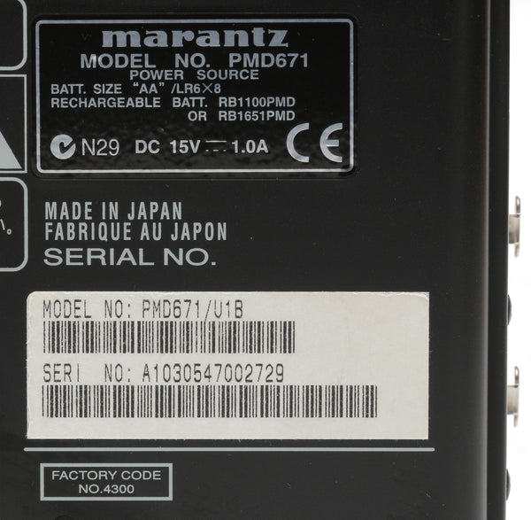 Marantz PMD671 Solid State CF Card 96Khz 24Bits Field ENG Recorder ** PARTS ** [For Parts]-www.prostudioconnection.com