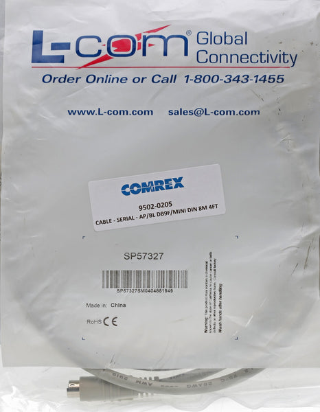 Comrex 9502-0205 Bric Link II 4Ft Serial I/O Cable DB9F to Mini-DIN 8M - NEW [New]-www.prostudioconnection.com
