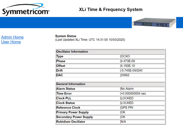Symmetricom XLi OCXO UPGRADED GPS 10MHz LPN Oscillator NTP Time Server IRIG-B-www.prostudioconnection.com