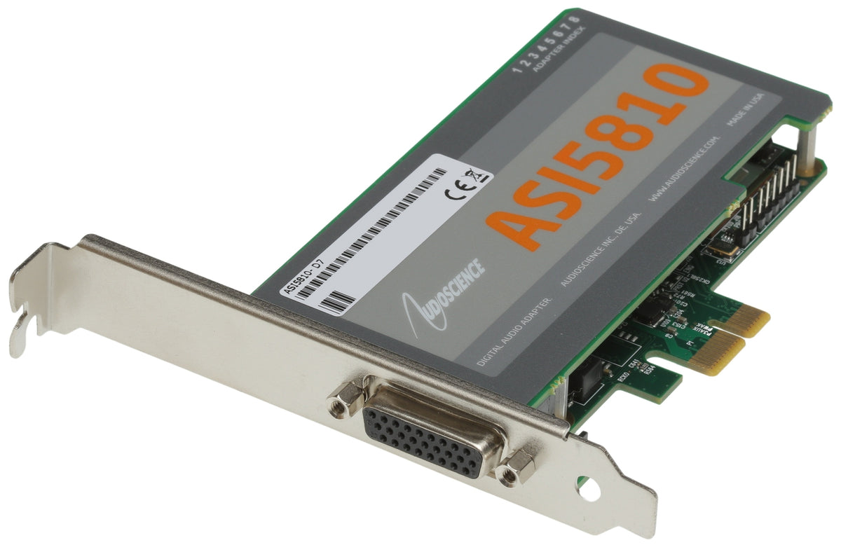 AudioScience ASI5810 PCIe LP Broadcast Sound Card AES Digital & Balanc ...