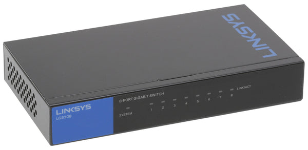 Linksys LGS108 8-port 1000Mbps Business Gigabit Desktop Switch w 5V Power Supply-www.prostudioconnection.com