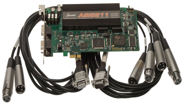 AudioScience ASI5211 Broadcast Mic Preamp Balanced Analog PCIe Card w/XLR Cables-www.prostudioconnection.com
