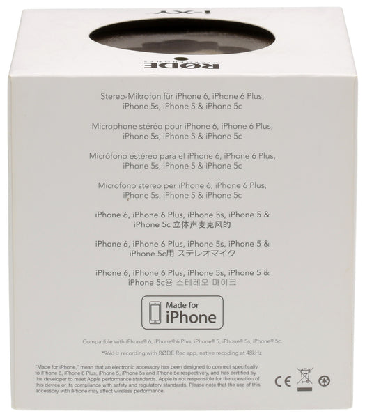 RODE i-XY 24/96 Stereo Condenser Microphone for iOS Lightning Devices NEW/SEALED [New]-www.prostudioconnection.com