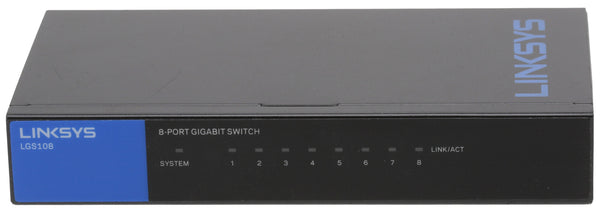 Linksys LGS108 8-port 1000Mbps Business Gigabit Desktop Switch w 5V Power Supply-www.prostudioconnection.com