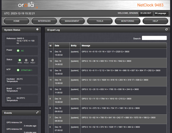 Spectracom 9483 NetClock TCXO GPS GLONASS Beidou NTP Network Time Server-www.prostudioconnection.com