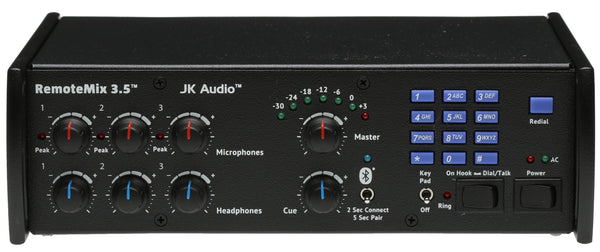 JK Audio RemoteMix 3.5 Portable BluetoothField Cellphone Remote Mixer Broadcast Portable Hybrid (New Open Box)-www.prostudioconnection.com